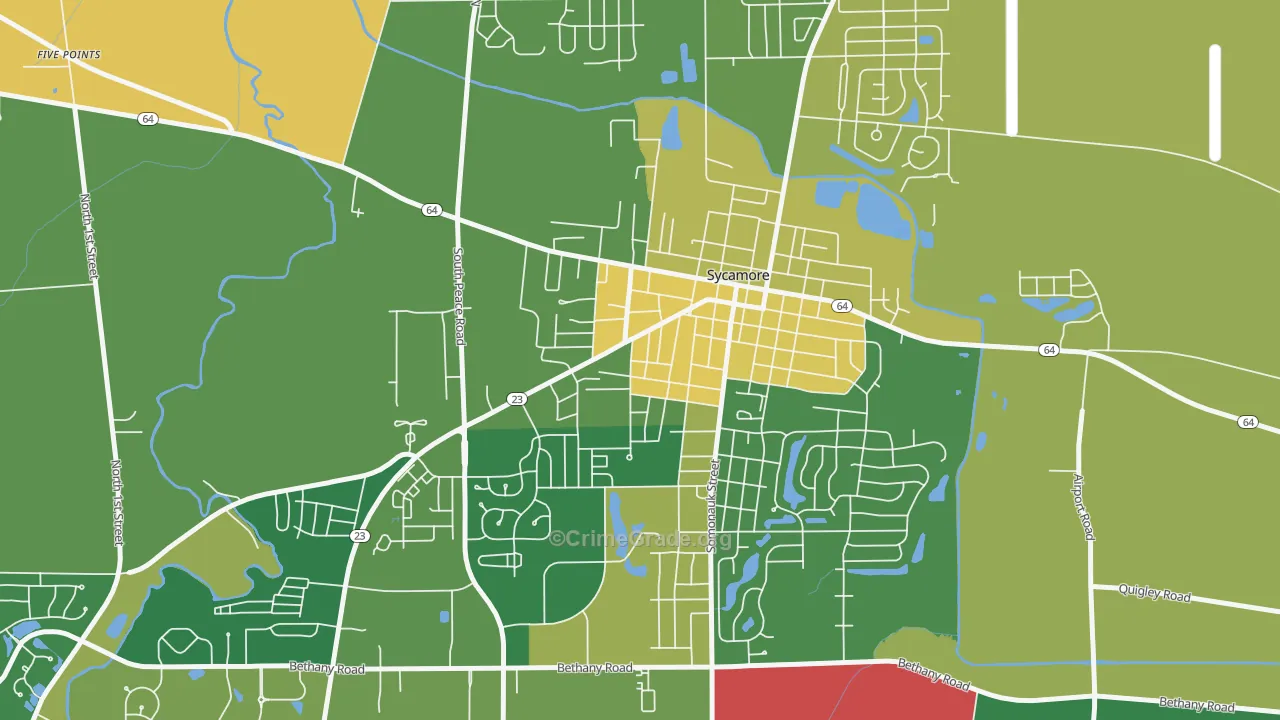 Sycamore Manor, Sycamore, IL Map of Murder Rates