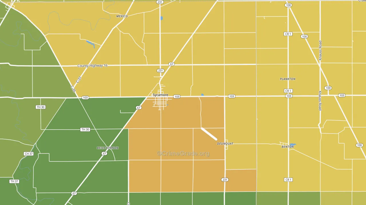 Sycamore, OH Map of Murder Rates