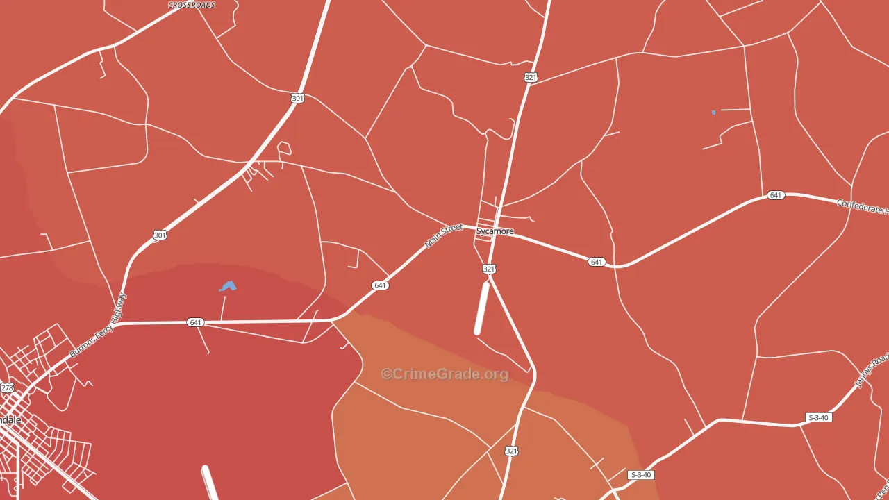 Sycamore, SC Map of Murder Rates