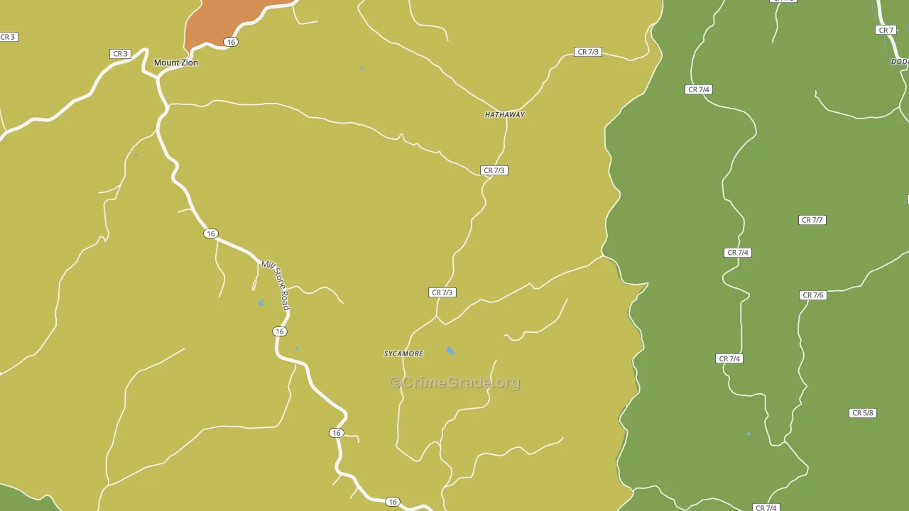 Sycamore, WV Map of Murder Rates