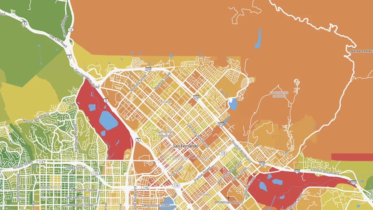 Sylmar, CA Map of Murder Rates