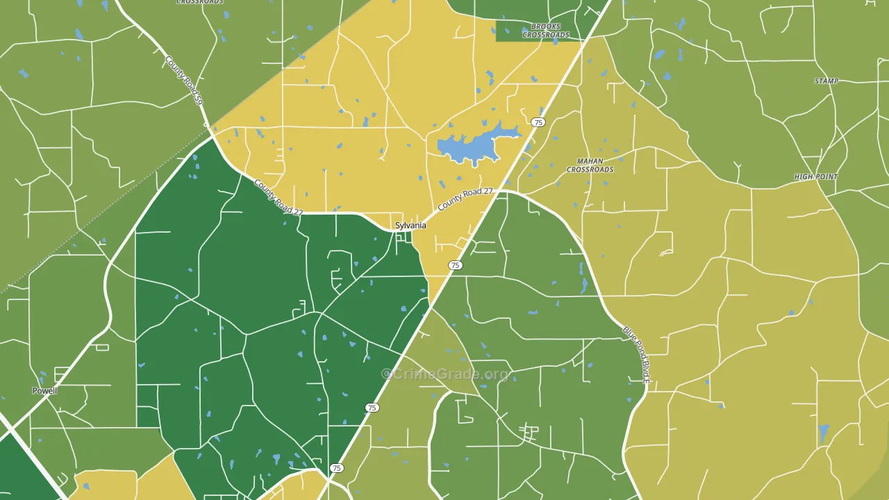 Sylvania, AL Map of Murder Rates