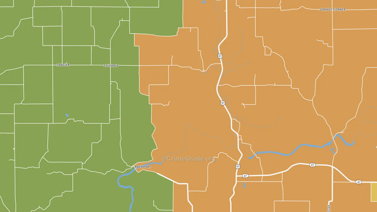 Sylvania, IN Map of Murder Rates