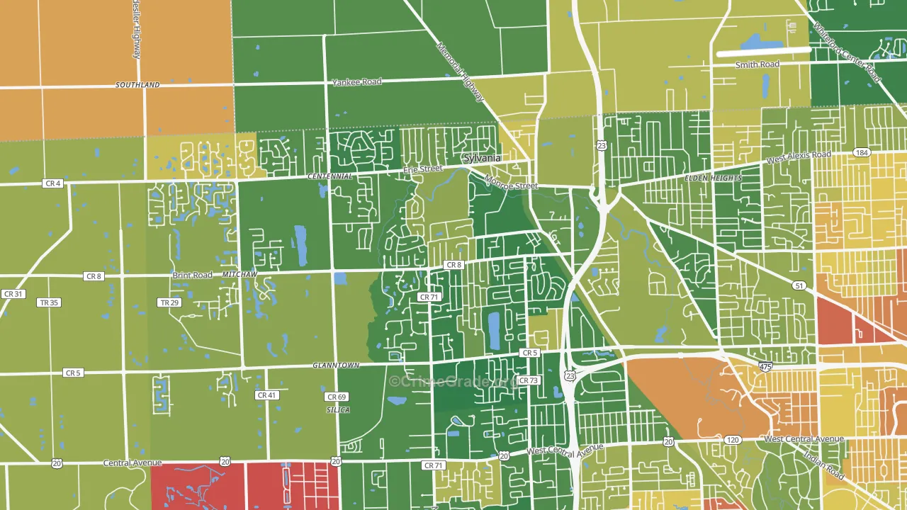 Sylvania, OH Map of Murder Rates
