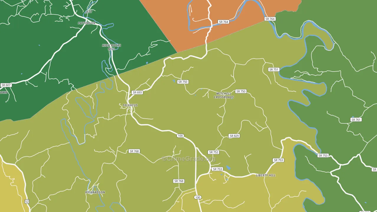 Sylvatus, VA Map of Murder Rates