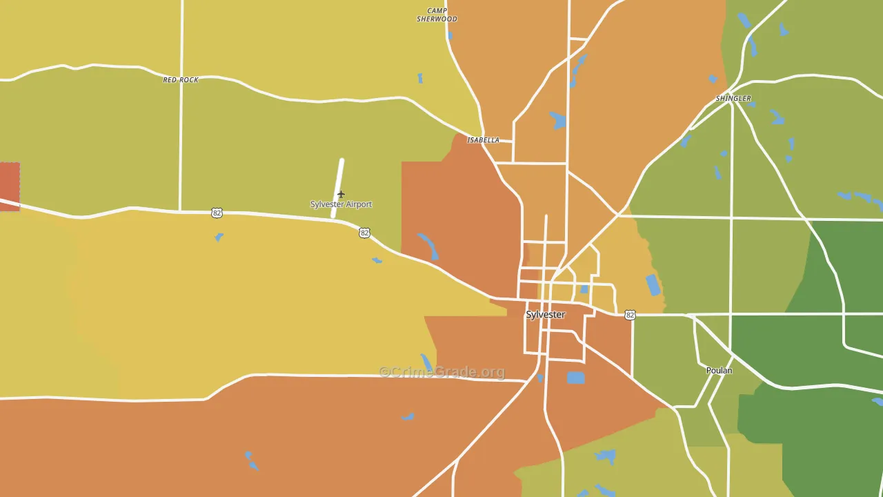 Sylvester, GA Map of Murder Rates