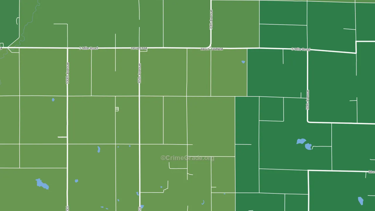 Sylvester, MI Map of Murder Rates