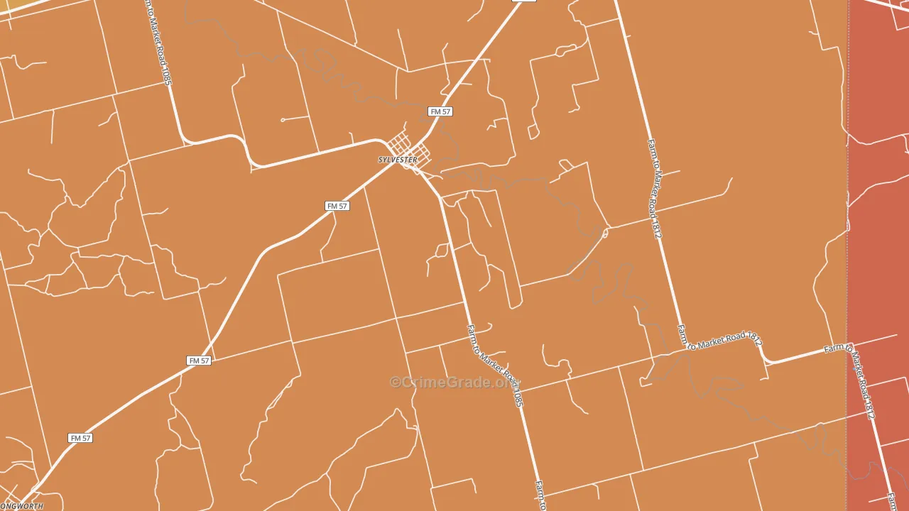 Sylvester, TX Map of Murder Rates