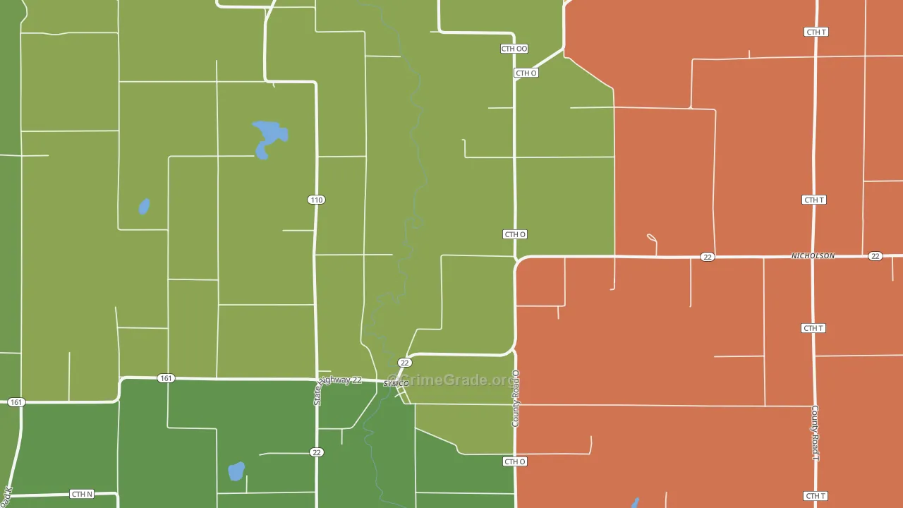 Symco, WI Map of Murder Rates