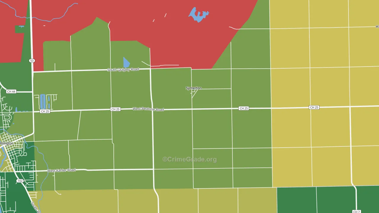 Symerton, IL Map of Murder Rates