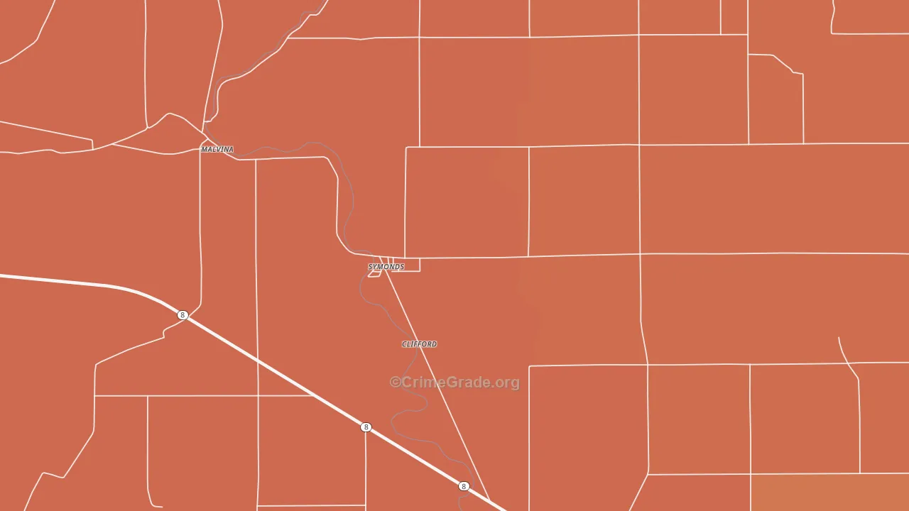Symonds, MS Map of Murder Rates