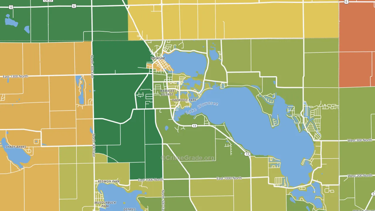 Syracuse, IN Map of Murder Rates
