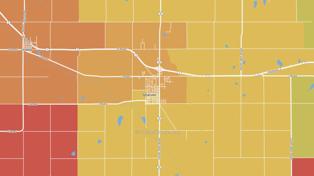 Syracuse, NE Map of Murder Rates