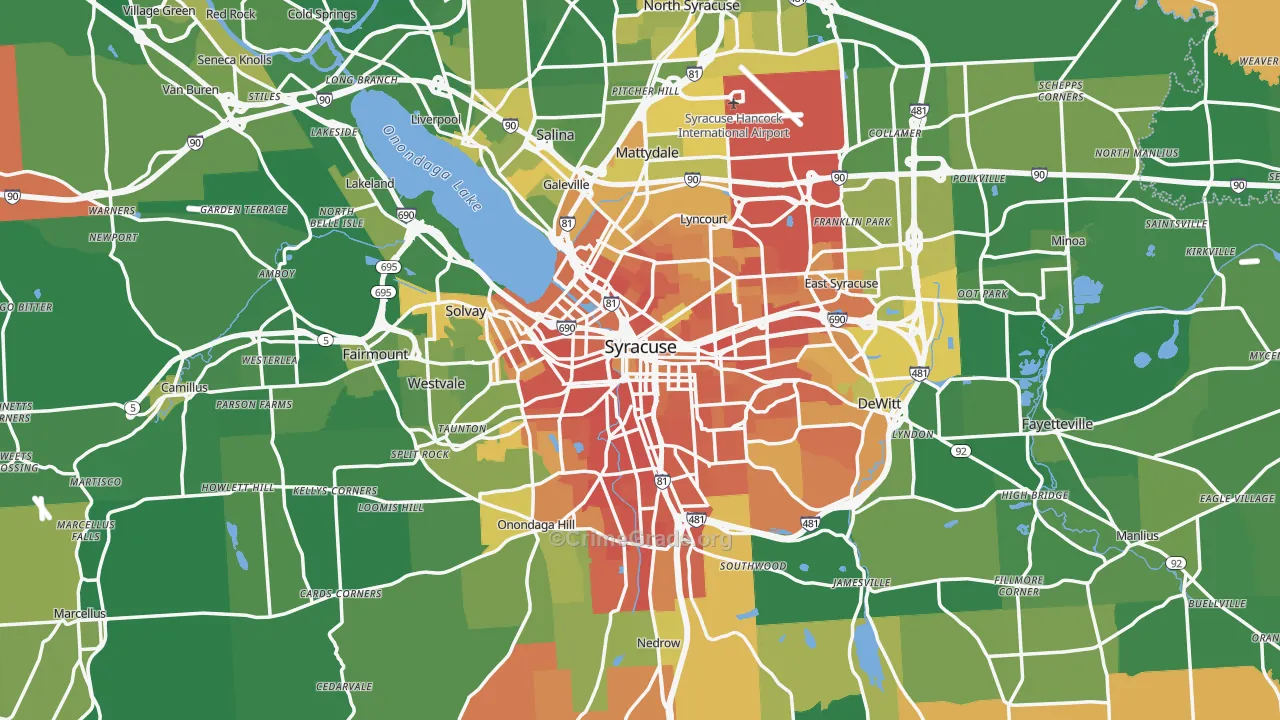 Syracuse, NY Map of Murder Rates