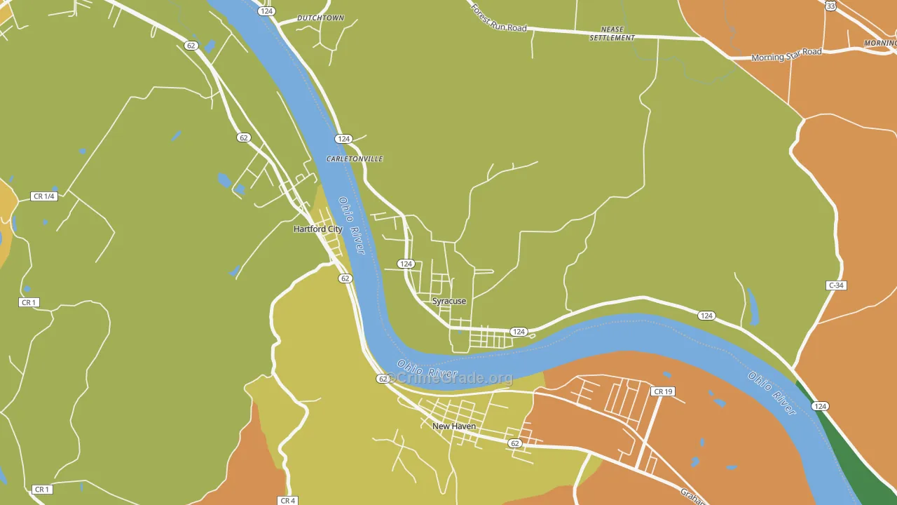 Syracuse, OH Map of Murder Rates