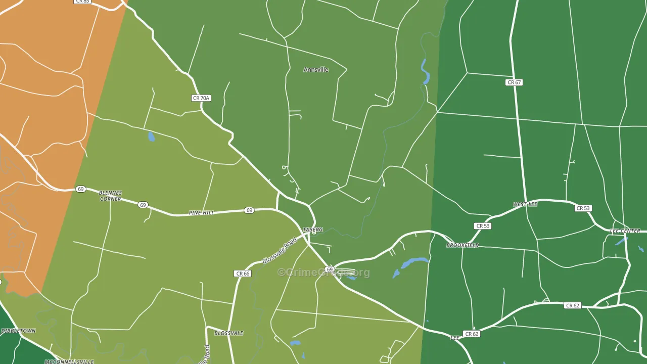 Taberg, NY Map of Murder Rates