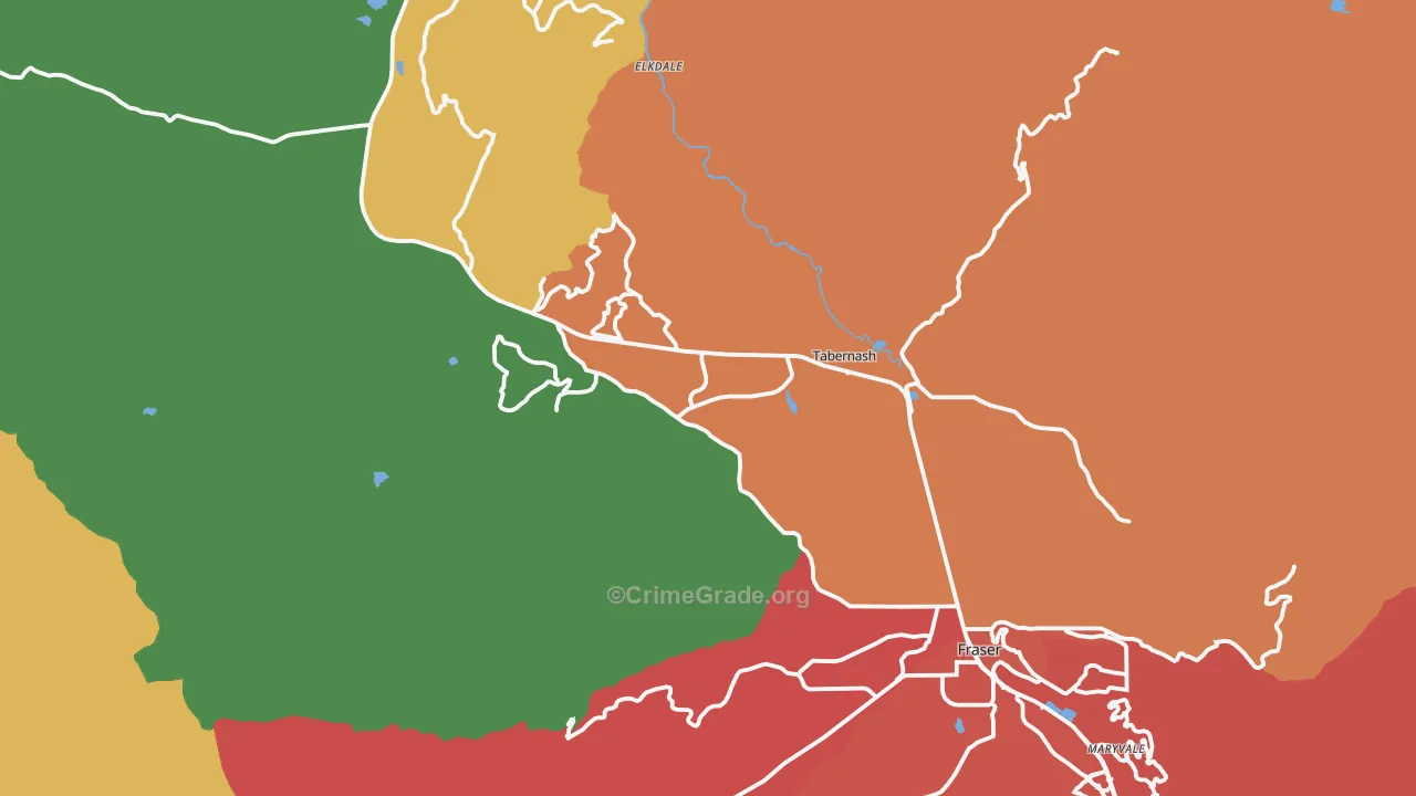 Tabernash, CO Map of Murder Rates