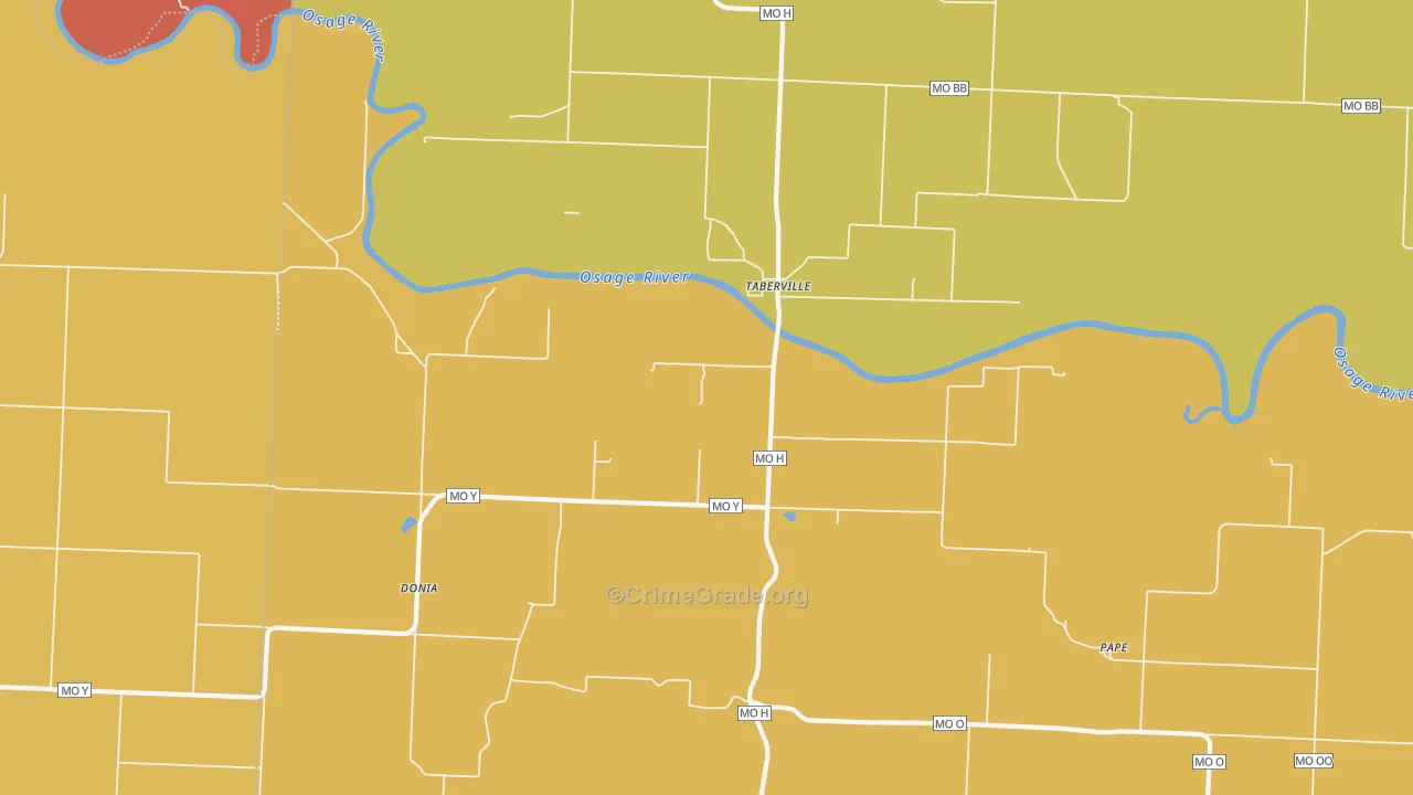 Taberville, MO Map of Murder Rates