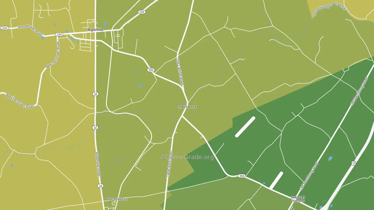 Table Rock, PA Map of Murder Rates