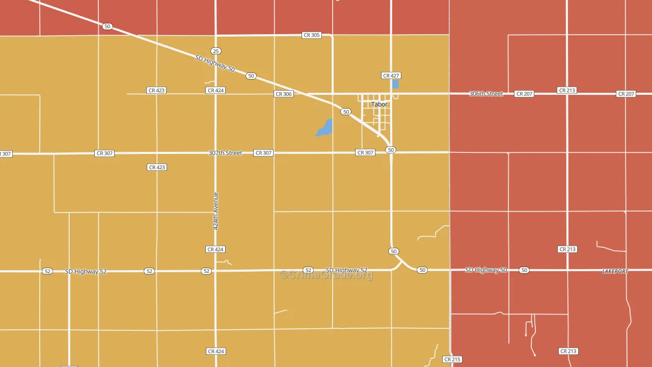 Tabor, SD Map of Murder Rates