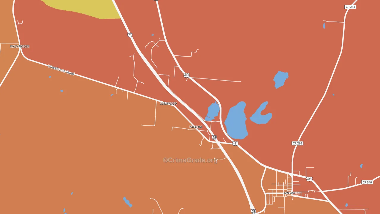 Tacoma, FL Map of Murder Rates