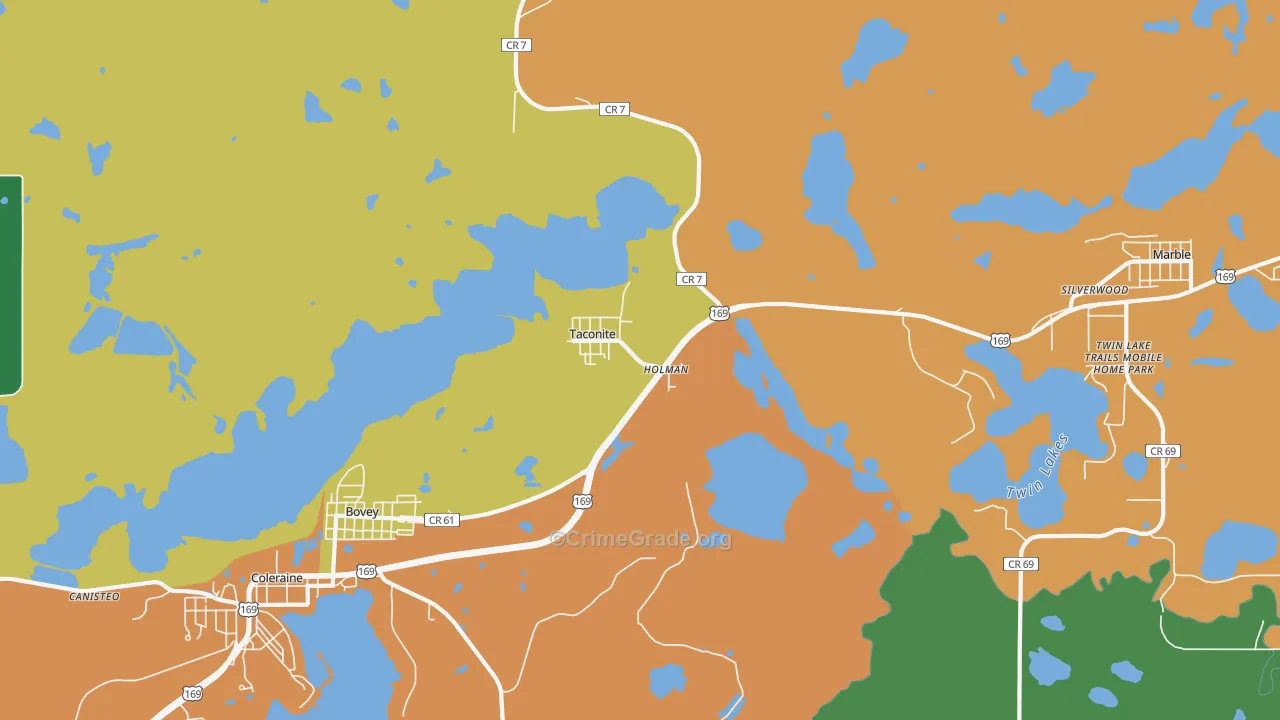 Taconite, MN Map of Murder Rates