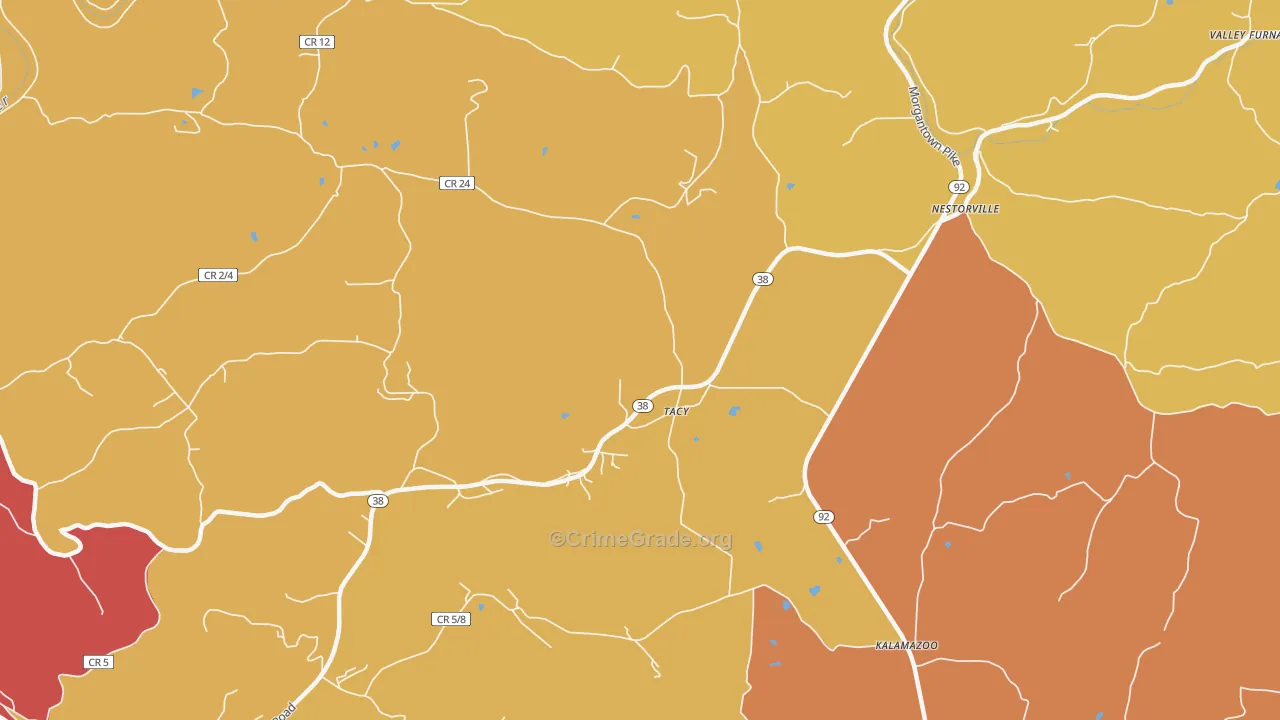 Tacy, WV Map of Murder Rates
