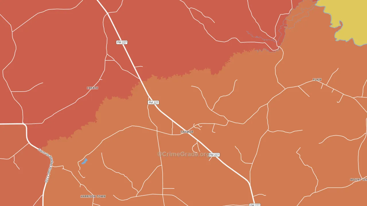 Tadmor, TX Map of Murder Rates