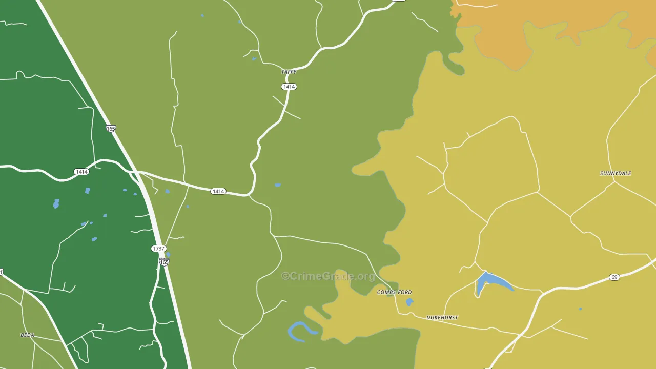 Taffy, KY Map of Murder Rates