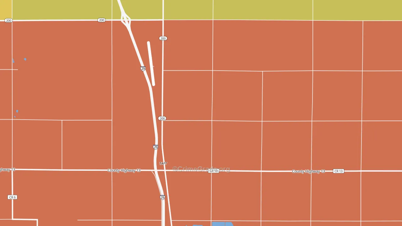Taft, ND Map of Murder Rates