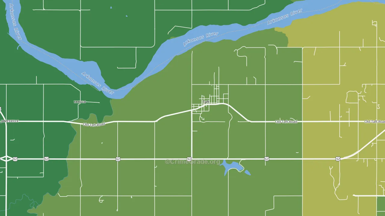 Taft, OK Map of Murder Rates