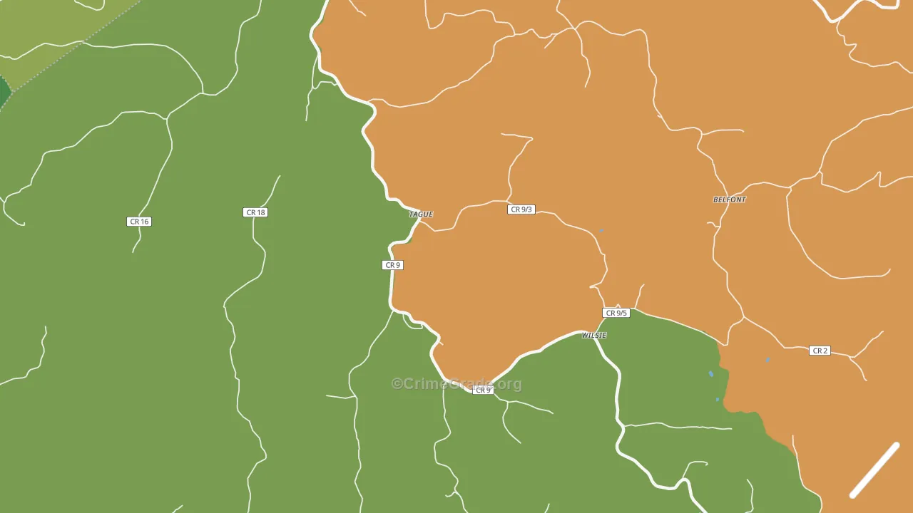 Tague, WV Map of Murder Rates