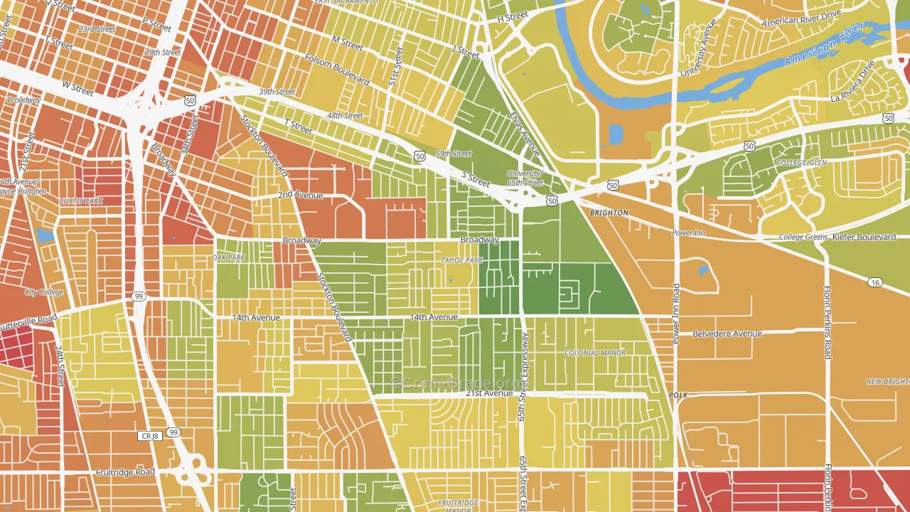 Tahoe Park, Sacramento, CA Map of Murder Rates