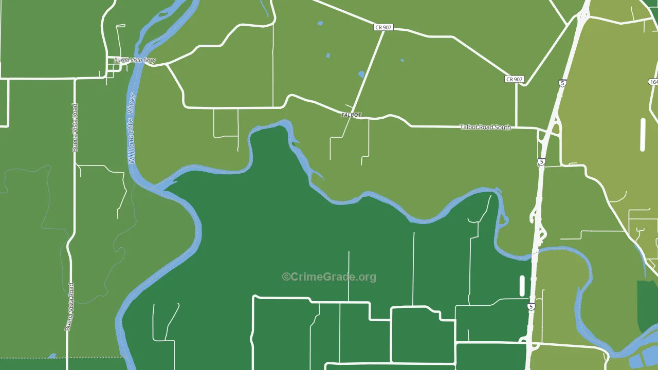 Talbot, OR Map of Murder Rates