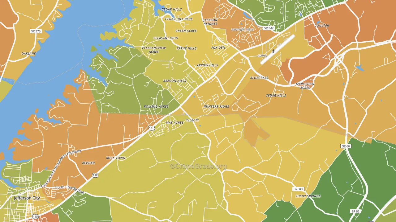 Talbott, TN Map of Murder Rates