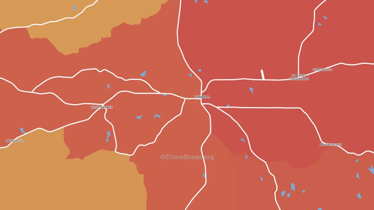 Talbotton, GA Map of Murder Rates