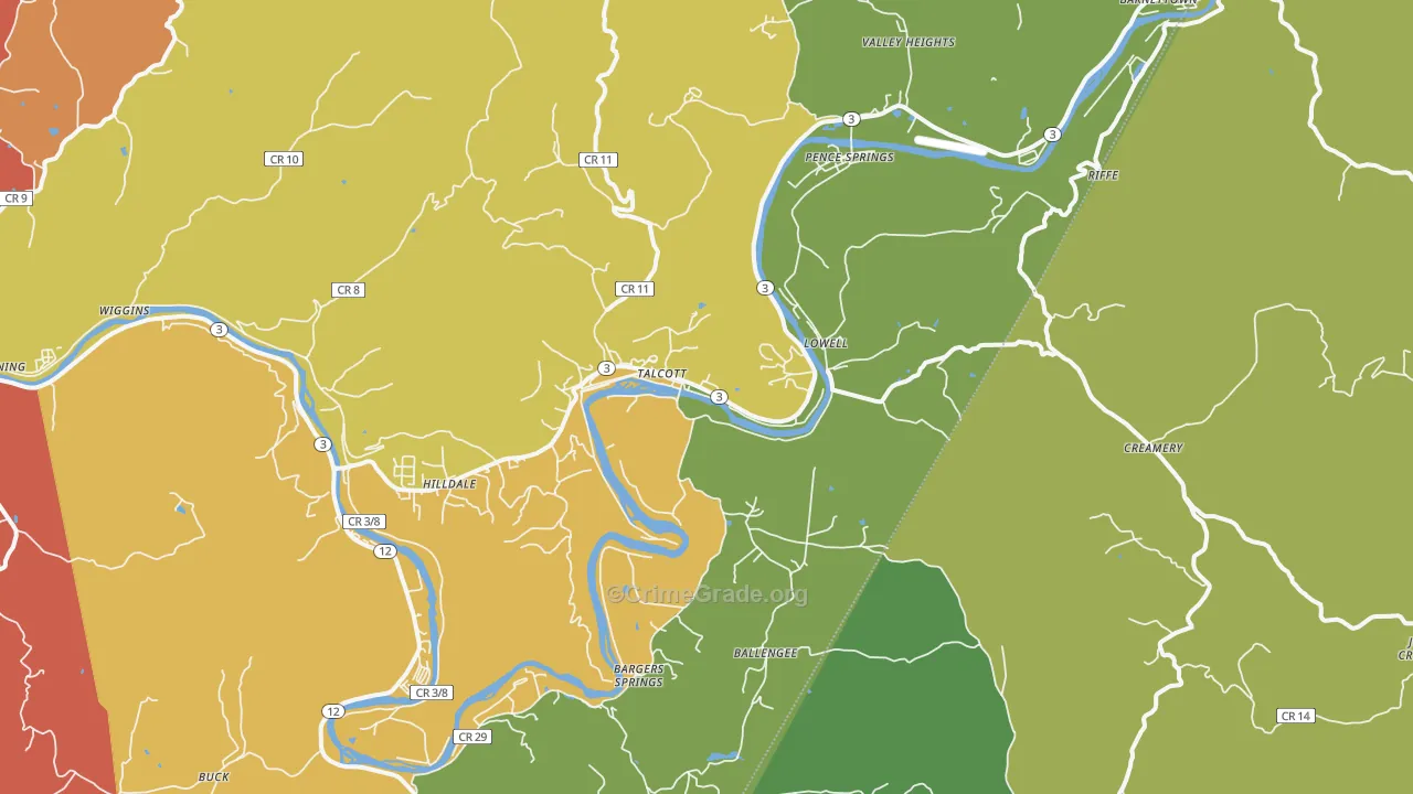 Talcott, WV Map of Murder Rates