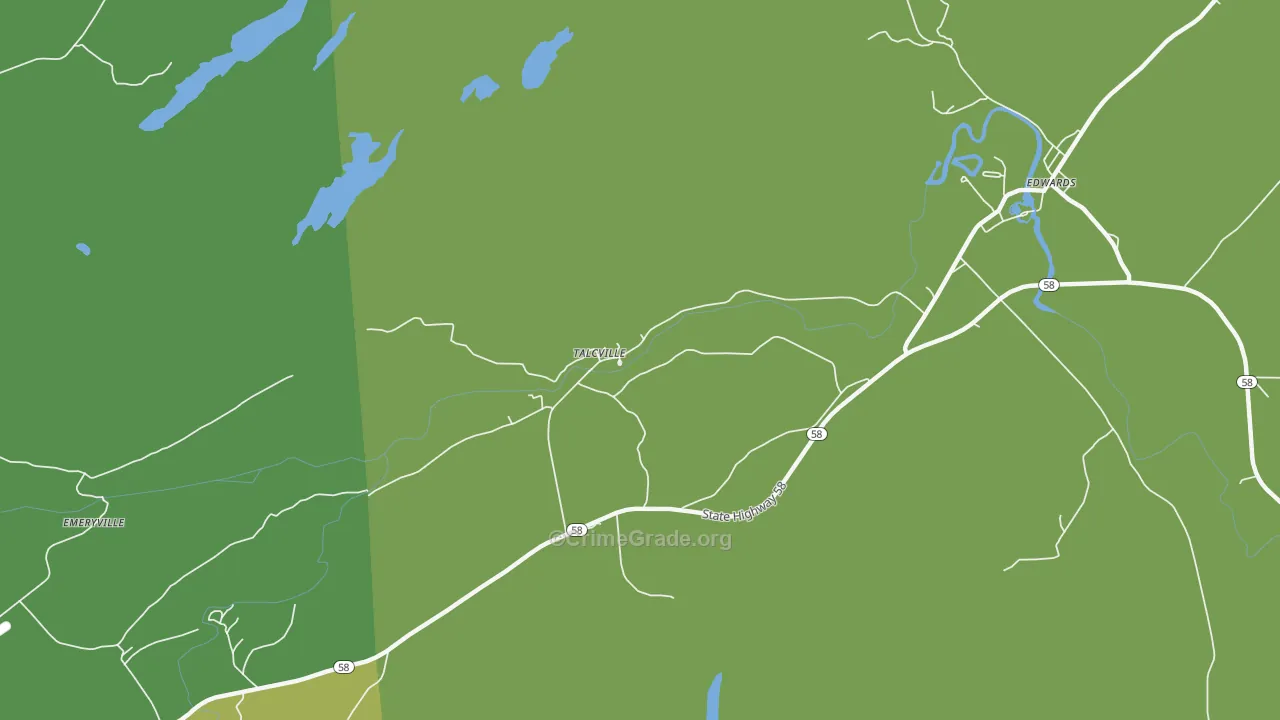 Talcville, NY Map of Murder Rates