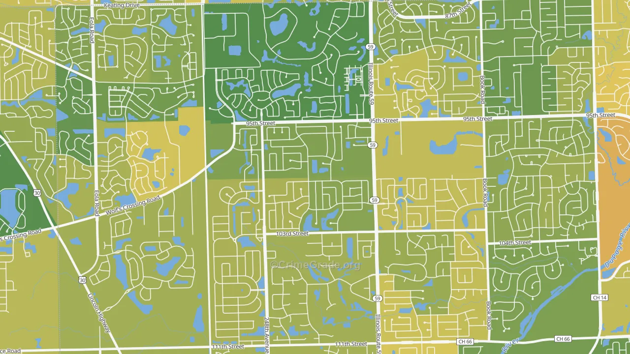 Tall Grass, Naperville, IL Map of Murder Rates