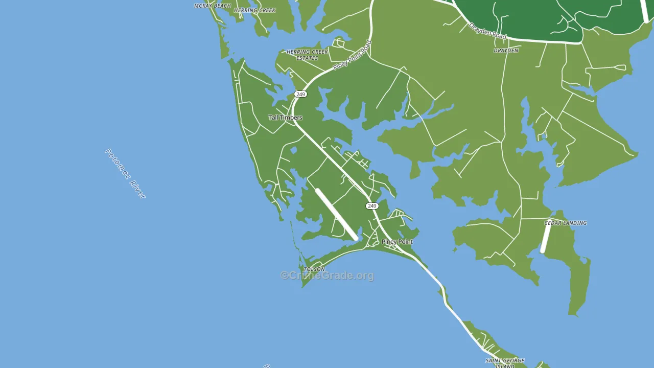 Tall Timbers, MD Map of Murder Rates