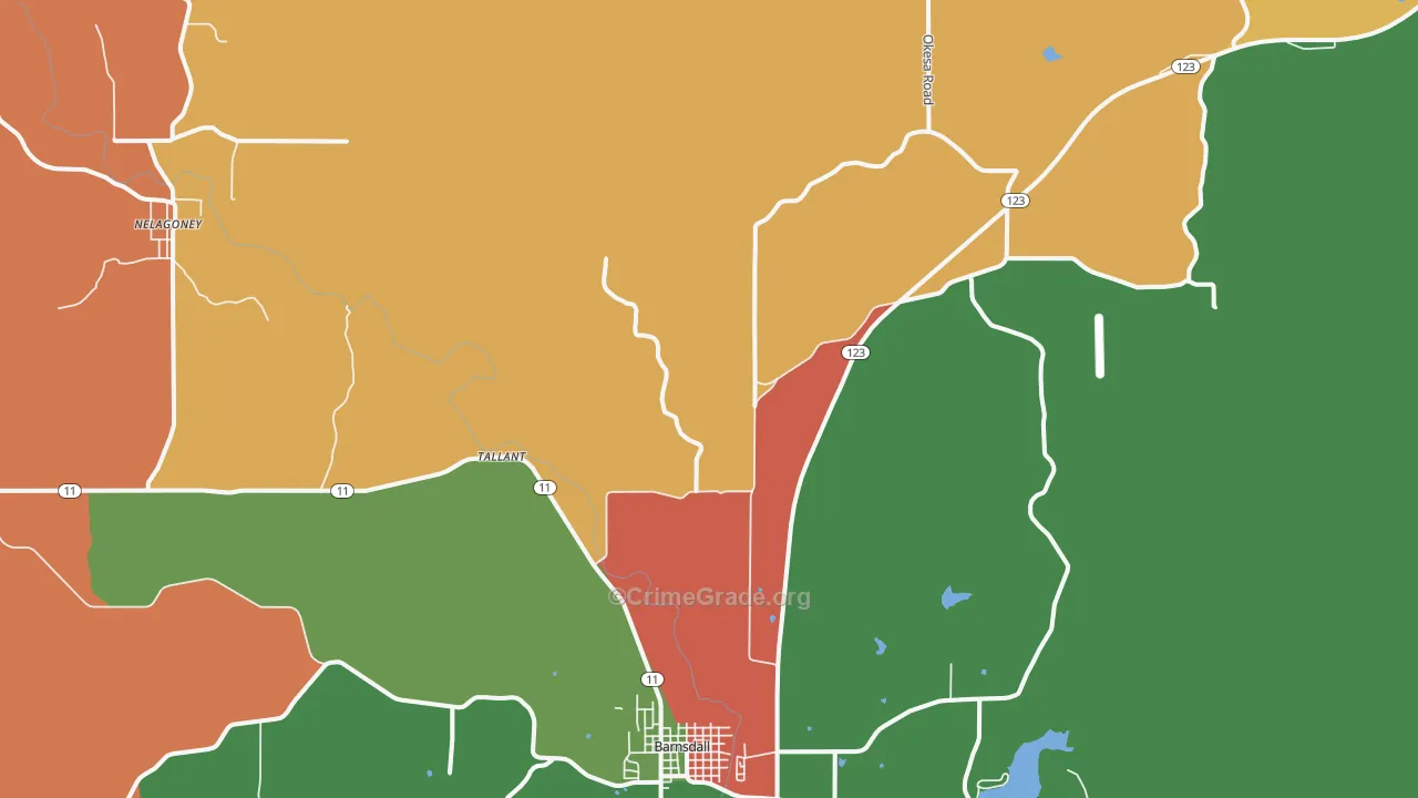Tallant, OK Map of Murder Rates