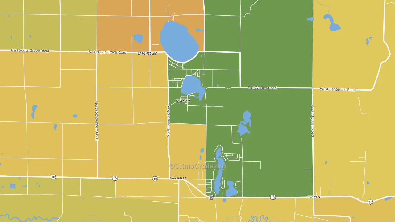 Tallman, MI Map of Murder Rates