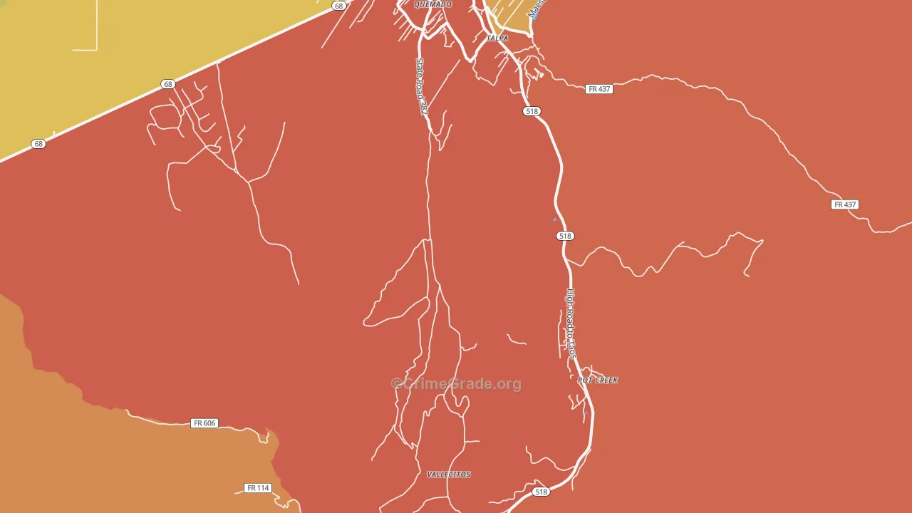 Talpa, NM Map of Murder Rates