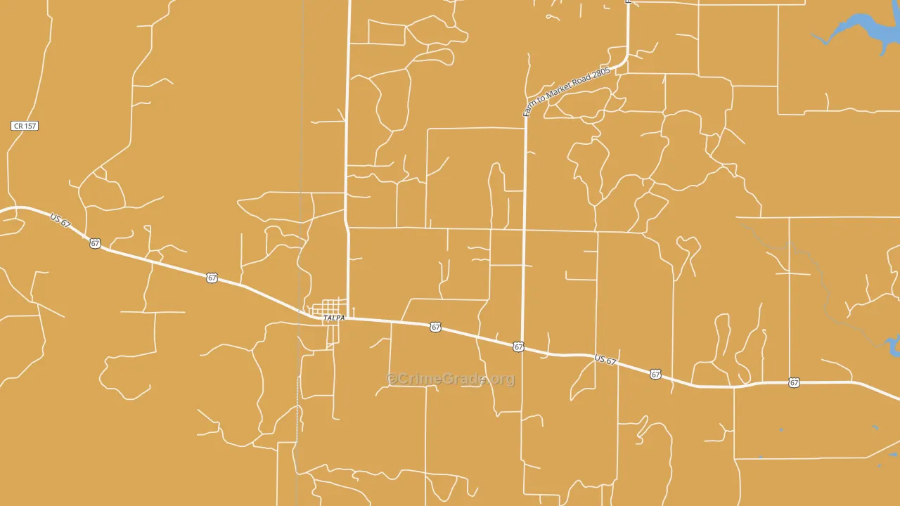 Talpa, TX Map of Murder Rates
