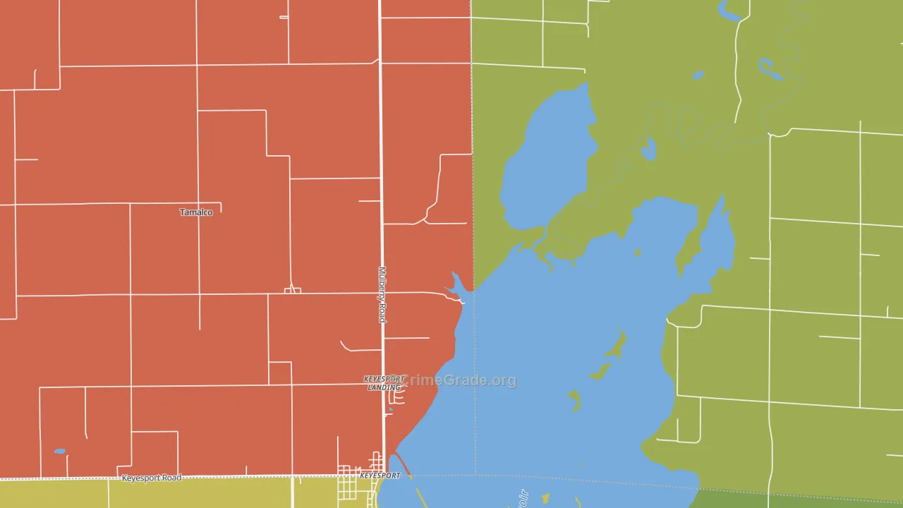 Tamalco, IL Map of Murder Rates