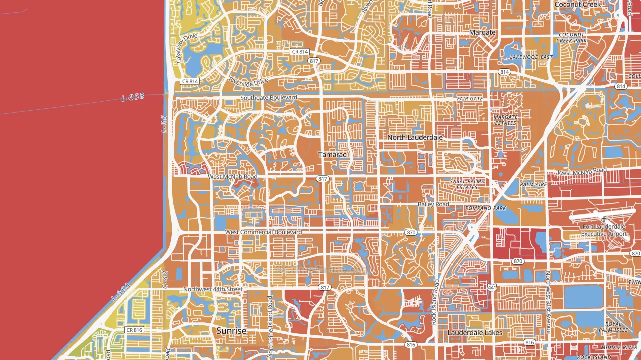 Tamarac, FL Map of Murder Rates