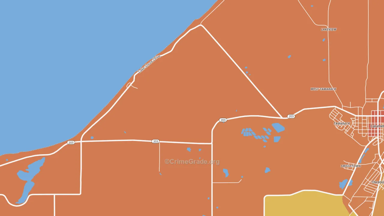 Tamarack, MI Map of Murder Rates