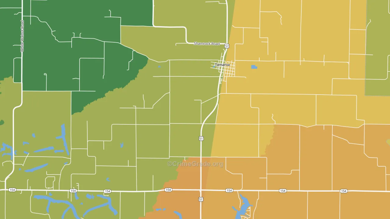 Tamaroa, IL Map of Murder Rates