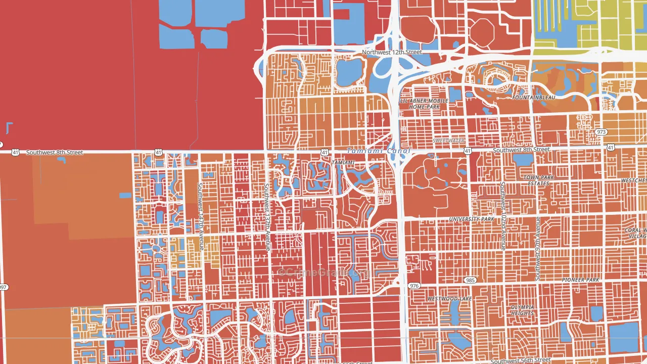Tamiami, FL Map of Murder Rates