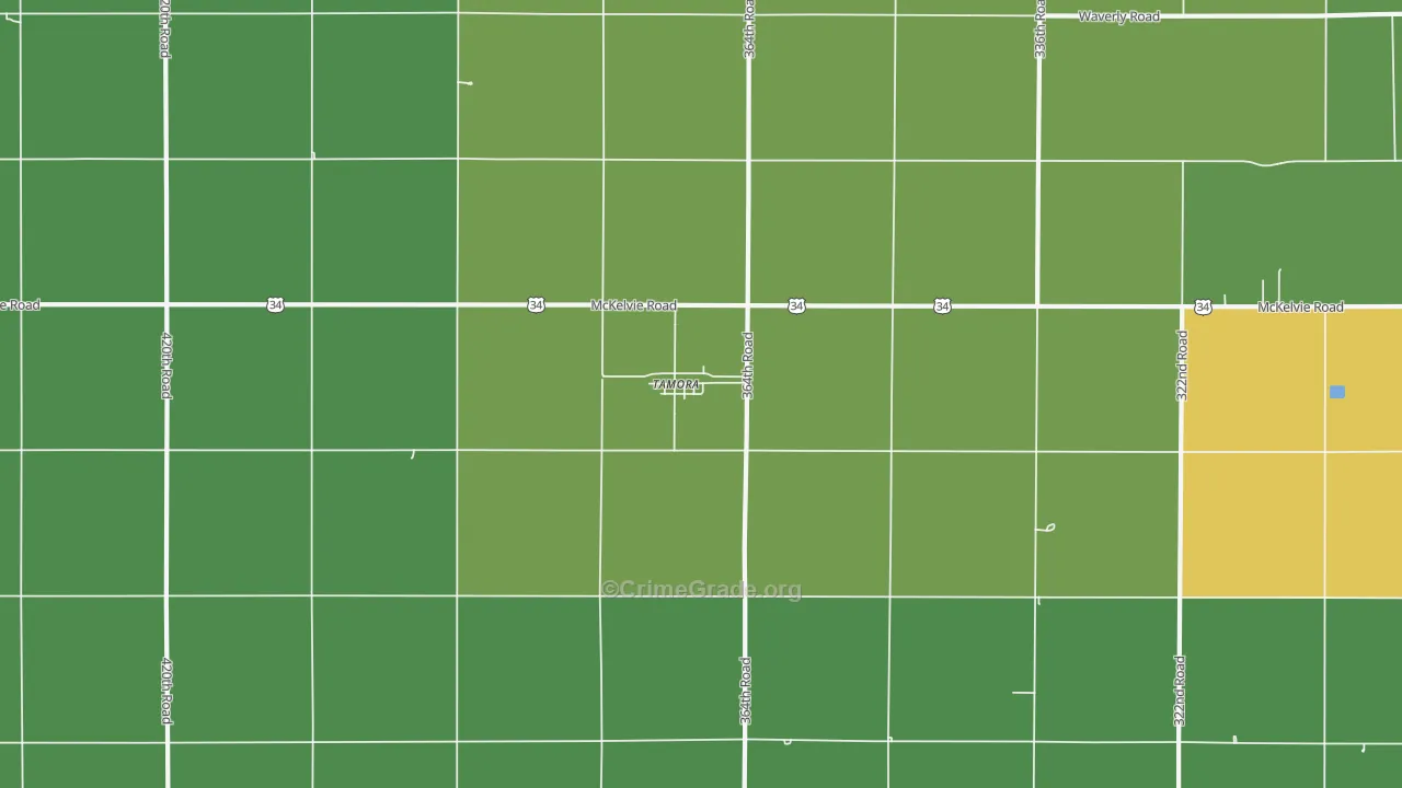 Tamora, NE Map of Murder Rates